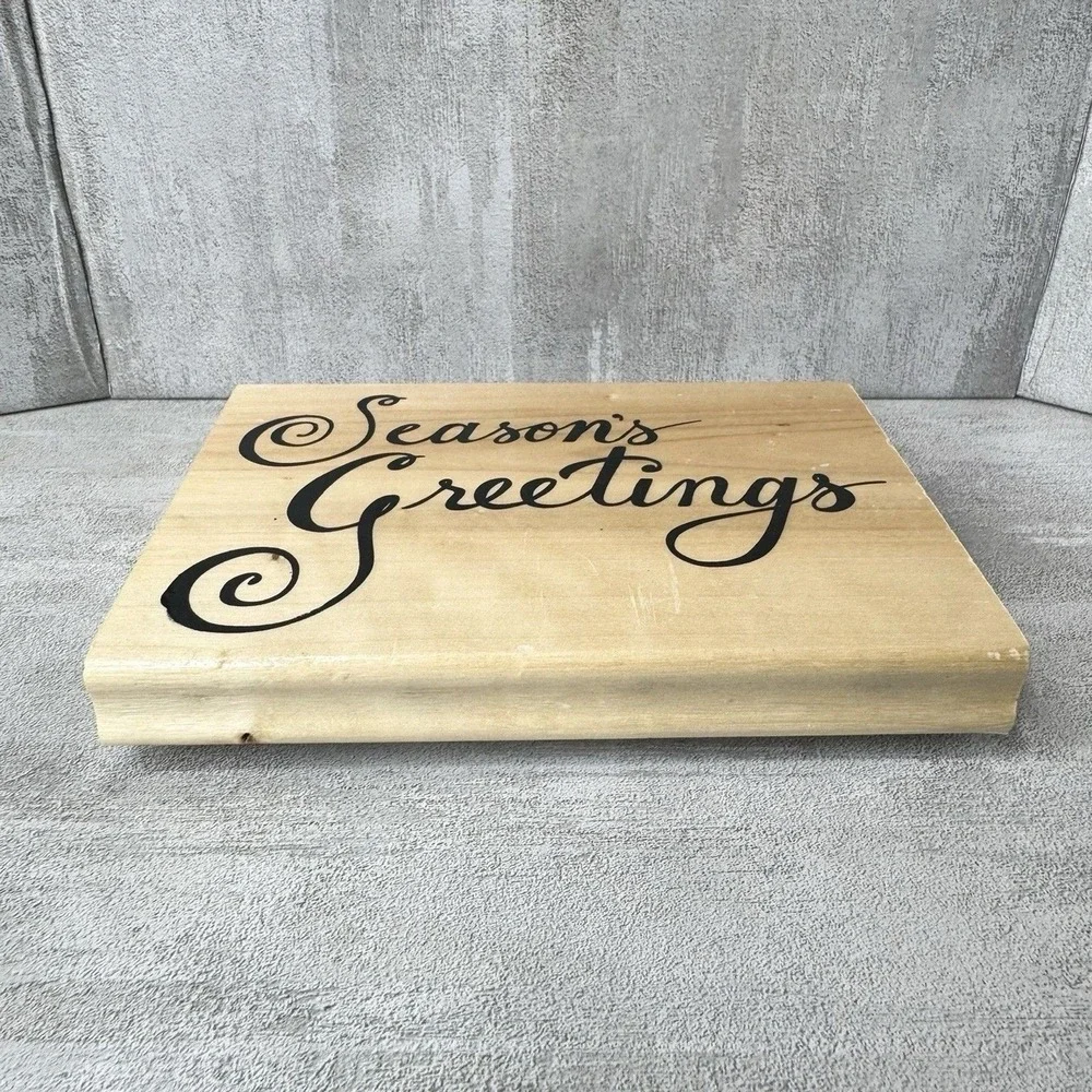 Anita's Sugarloaf 2002  X-Large Wood Mounted Rubber Stamp Season's Greetings